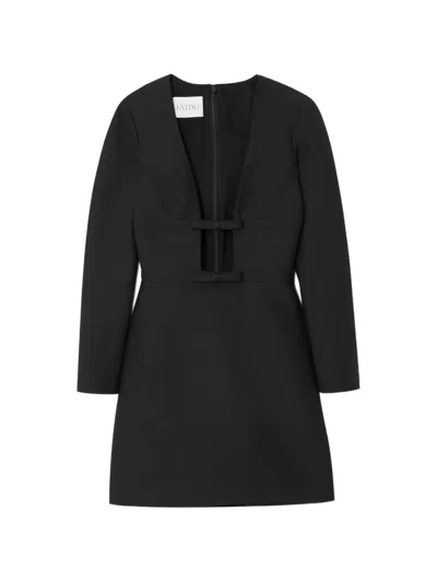 Valentino Cutout Bow-detailed Mini Dress In Black