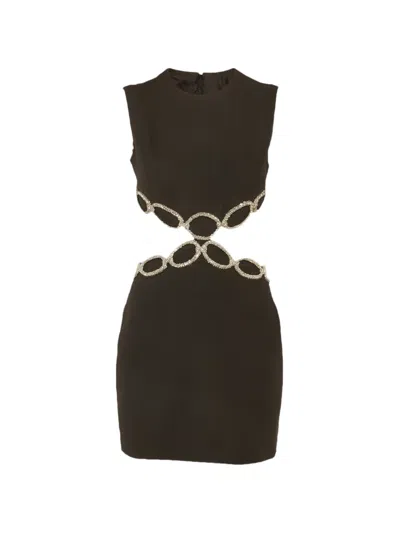 Pre-owned Valentino Cut-out Detail Mini Dress In Black