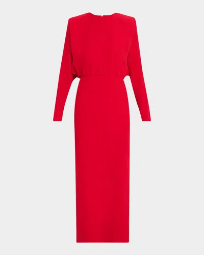 Valentino Cutout Silk Column Maxi Dress In Red