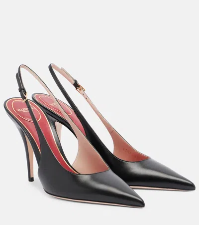 Valentino Garavani Cuttie Leather Slingback Pumps In Nude