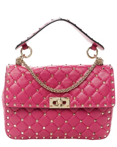 Valentino Garavani Valentino Cyclamen Nappa Leather Medium Rockstud Spike Shoulder Bag (authentic  Pre-loved) In Pink