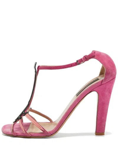 Pre-owned Valentino Garavani Dagger Heart Sandals In Pink