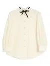 Valentino Daisy Sangallo Polka Dot Shirt In Neutral