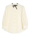 Valentino Daisy Polka-dot Sangallo Button-down Shirt In Neutral
