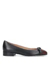 Valentino Garavani Black Leather Valet Du Roi Ballerinas In Black