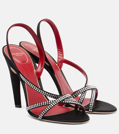 Valentino Garavani 105mm Dans Le Foyer Crystal-embellished Slingback Sandals In Black