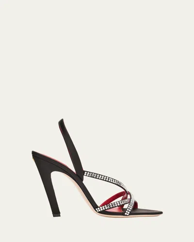 Valentino Garavani Dans Le Foyer Embellished Slingback Sandals In Black