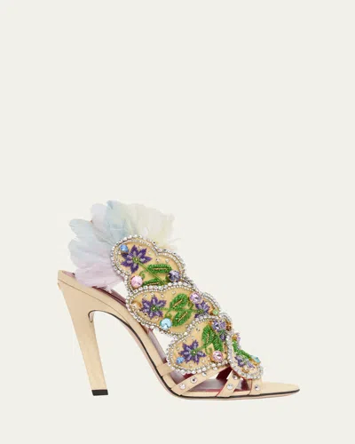 VALENTINO GARAVANI DANS LE FOYER EMBELLISHED SLINGBACK SANDALS