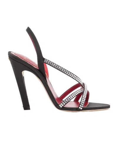 Valentino Garavani Dans Le Foyer Satin Sandal With Crystals 105mm In Multi
