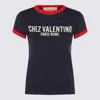 Valentino Crew Neck Cotton T-shirt With Contrast Trim