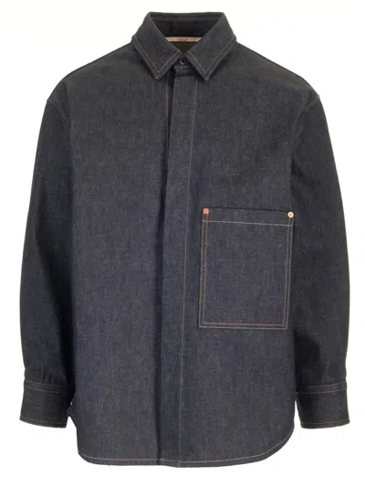 VALENTINO DARK BLUE DENIM OVERSHIRT