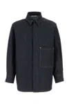 Valentino Denim Overshirt With Hidden Buttoning And Leather Logo Patch