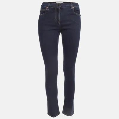 Pre-owned Valentino Dark Blue Denim Pocket Detailed Jeans M Waist 28