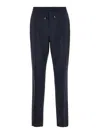 Valentino Garavani Blue Jogger Pants With Logo Patch In Wool Blend Man In Blue