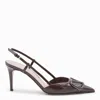 Valentino Dark Brown Leather Pumps In Brown