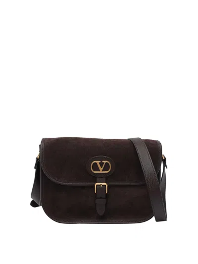 Valentino Garavani Dark Brown Suede Antibes Crossbody Bag