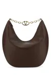 Valentino Dark Brown Vlogo Moon Medium Shoulder Bag In Dark Brown
