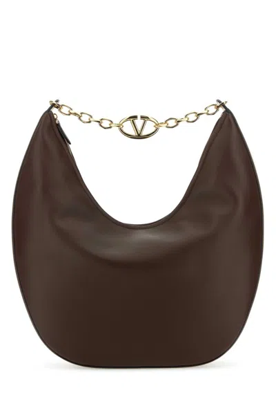 Valentino Garavani Dark Brown Vlogo Moon Medium Shoulder Bag