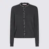 Valentino Embellished Crewneck Cardigan In Grey