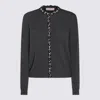 Valentino Embellished Crewneck Cardigan In Grey