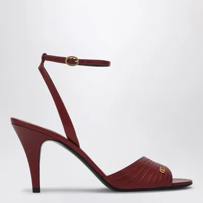 Valentino Garavani Women's Dark Leather Sandalo Ladycrush In Classic Red