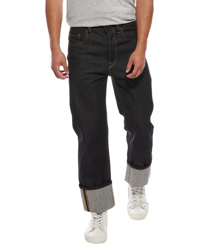 Valentino Dark Wash Cuffed Jean In Multi