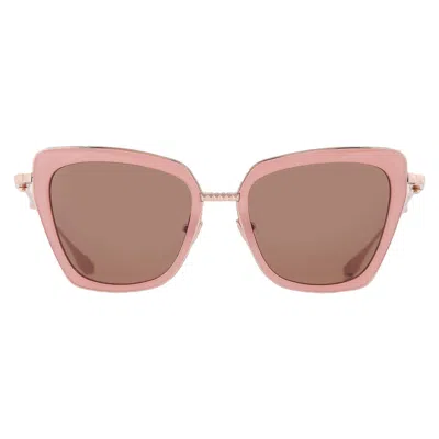 Valentino Daydream Ii Brown Butterfly Ladies Sunglasses Vls-165 D 53 In Pink