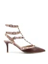 Valentino Rockstud 65 Two-tone Leather Pumps In Brown