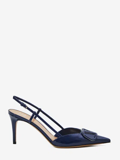 Valentino Garavani Vlogo Signature Slingback Pumps In Blue