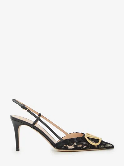 Valentino Garavani Vlogo Signature Slingback Pumps In Lace In Animal Print