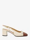 Valentino Leather Valet Du Roi Slingback Heels 60 In Nude