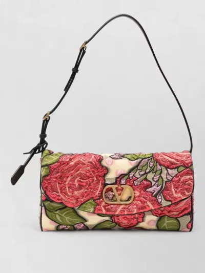 Valentino Garavani De Vain Silk Clutch Bag In Black
