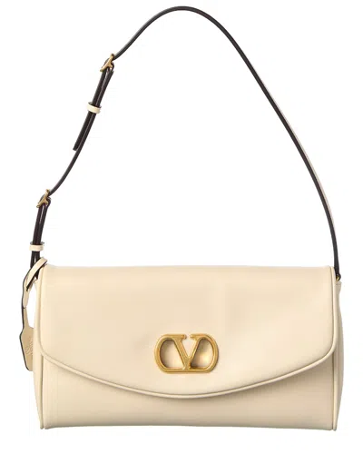 Valentino Garavani Valentino De Vain Small Denim Shoulder Bag In White