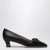 Valentino Bowow 45 Laminated Leather Pumps In Black