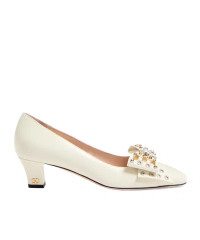 VALENTINO GARAVANI BOWOW PUMP IN KIDSKIN WITH STUDS 45MM