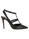 Valentino Garavani Rockstud Ankle Strap Pump With Tonal Studs 100 Mm Woman Black 41.5 In No Nero