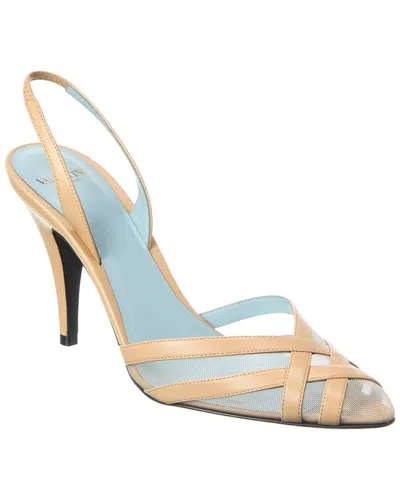 Valentino Garavani Valentino Décolleté Slingback Leather Pump In Beige