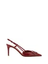Valentino Vlogo 80 Metallic Slingback Pumps In Elaphe Leather