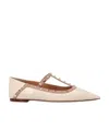Valentino Decorative Flat Shoes With Nails In Brown