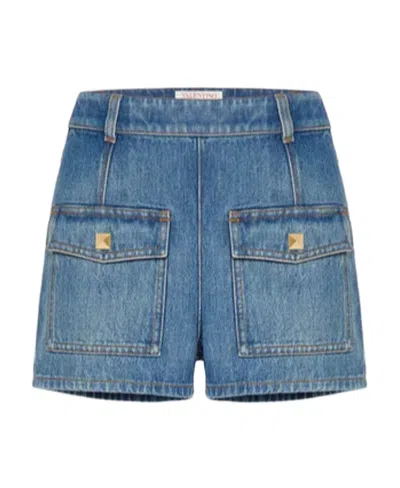 Valentino Deep Blue Denim Shorts