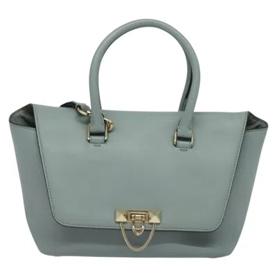 Pre-owned Valentino Garavani Demilune Flap Satchel Leather Leather Bag () In Blue