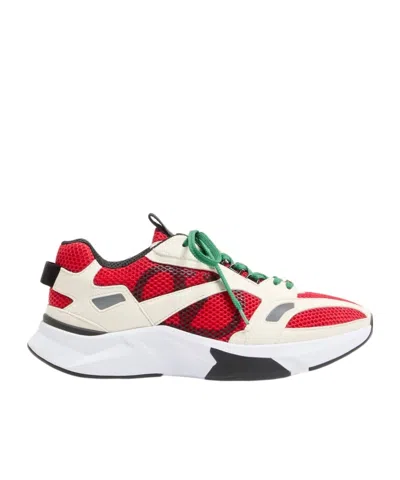 Valentino Garavani Demivee Trainer In Mesh Fabric With Suede Inserts In Multi