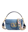 Valentino Denim Alltime Shoulder Bag In Navy