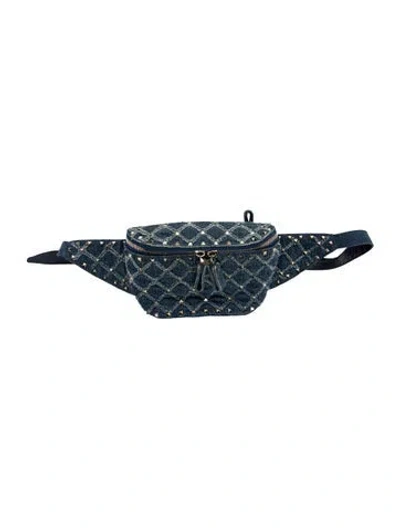 Pre-owned Valentino Garavani Denim Belt Bag In Blue