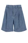 Valentino Denim Bermuda Shorts In Blue