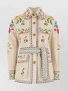 Valentino Embroidered Denim Jacket In White