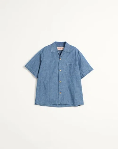 VALENTINO VALENTINO DENIM BOWLING SHIRT