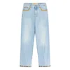 Valentino Embroidered Denim Trousers Woman Light Denim 28 In Blue