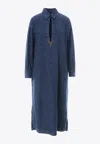 Valentino Denim Chambray Midi Kaftan In Denim