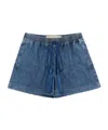 Valentino Denim Chambray Shorts Woman Blue 40 In Blue